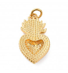 Pendentif coeur ex-voto avec émaillage