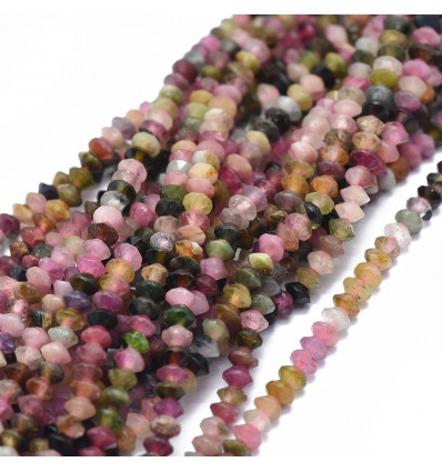 2,5x1,5mm - tourmaline abaque - Chapelet pierre