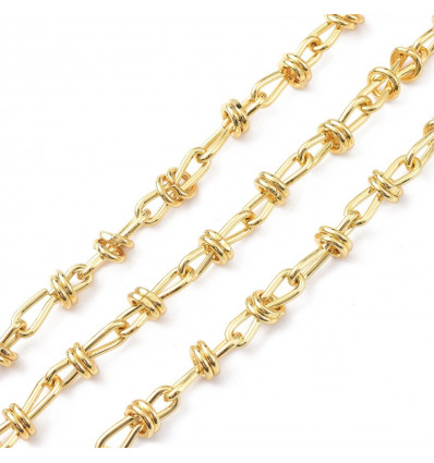 Chaine maillons doubles anneaux - doré à l'or fin