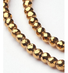 2mm - hématite synthétique - Chapelet pierre