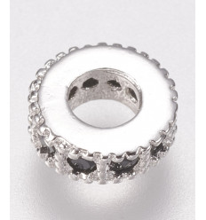 6X2mm - intercalaires argentées avec zircons