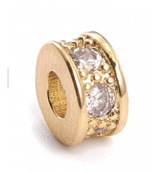 6X3,5mm - intercalaire dorée avec zircons