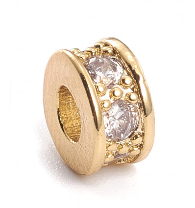 6X3,5mm - intercalaire dorée avec zircons