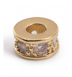 6X3,5mm - intercalaire dorée avec zircons