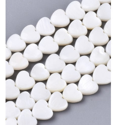 6x6mm - Perle coeur en nacre