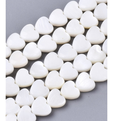 6x6mm - Perle coeur en nacre