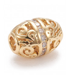 Perle ovale incrustée de zircon