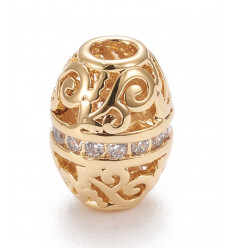 Perle ovale incrustée de zircon