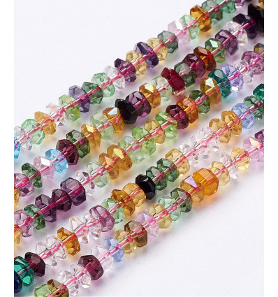 6mm - Chapelet rondelle en verre