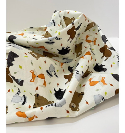 Tissu "Animaux de la forêt"