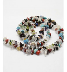 Chapelet pierre chips - multicolore