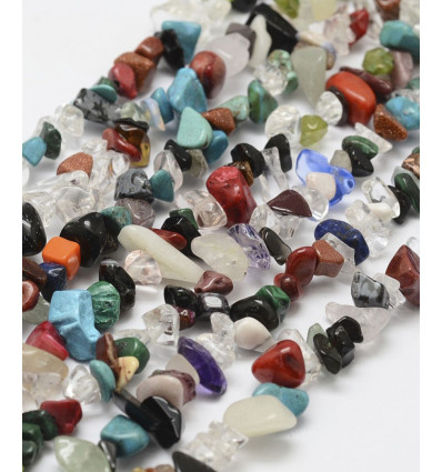 Chapelet pierre chips - multicolore