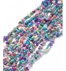 Chapelet pierre chips - multicolore