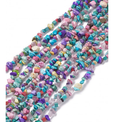 Chapelet pierre chips - multicolore
