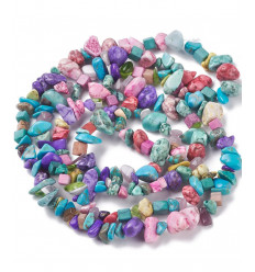 Chapelet pierre chips - multicolore