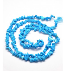 Chapelet pierre chips - turquoise synthétique