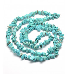 Chapelet pierre chips - turquoise synthétique
