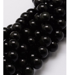 4mm - obsidienne - Chapelet pierre