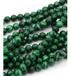 4mm - imitation malachite - Chapelet pierre