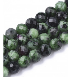 8mm - rubis zoisite - Chapelet pierre