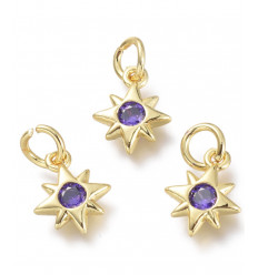 Mini pendentif étoile avec zircon rouge