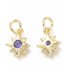 Mini pendentif étoile avec zircon rouge