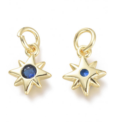 Mini pendentif étoile avec zircon mauve