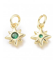 Mini pendentif étoile avec zircon rose pâle