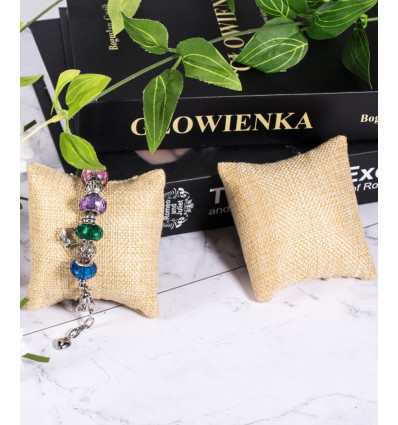 Coussin jute - présentoir bracelet