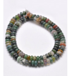 Pierre naturelle agate indienne - chapelet rondelles ovales 4x6mm