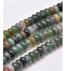 Pierre naturelle agate indienne - chapelet rondelles ovales 4x6mm