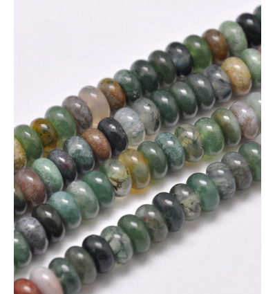 Pierre naturelle agate indienne - chapelet rondelles ovales 4x6mm