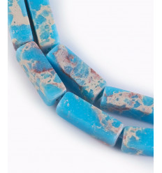 Perles rectangles - jaspe impérial synthétiques - chapelet pierres