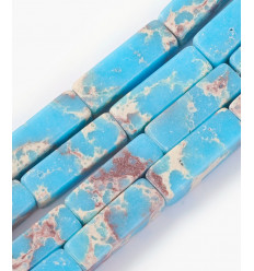 Perles rectangles - jaspe impérial synthétiques - chapelet pierres