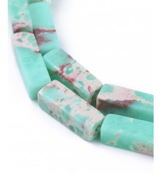 Perles rectangles - jaspe impérial synthétiques - chapelet pierres