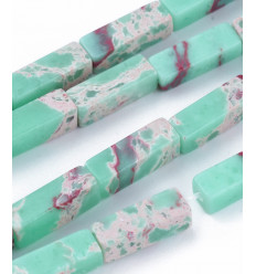 Perles rectangles - jaspe impérial synthétiques - chapelet pierres