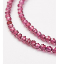 2mm - Chapelet pierre facette - grenat