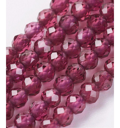 2mm - Chapelet pierre facette - grenat