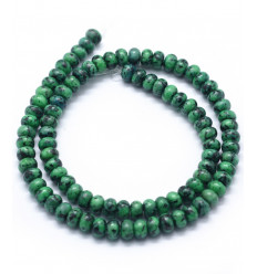 4x6mm - jaspe sésame & kiwi - chapelet pierres rondelles