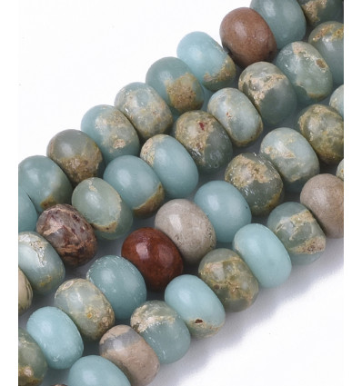 4x6mm - jaspe - chapelet pierres rondelles