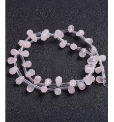 Quartz rose à facettes - Goutte