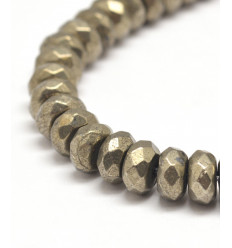 4x6mm - pyrite - chapelet pierres rondelles
