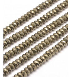 4x6mm - pyrite - chapelet pierres rondelles