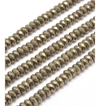 4x6mm - pyrite - chapelet pierres rondelles