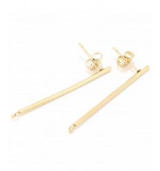 Support tige en acier pour boucles d'oreilles (2pcs)