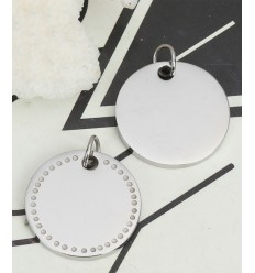 Pendentif pastille martelée