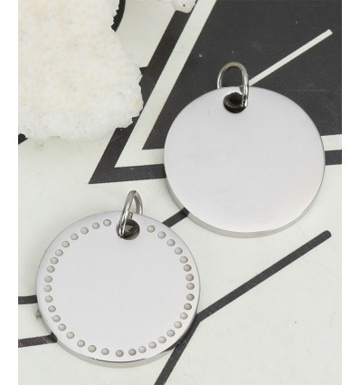 Pendentif pastille martelée