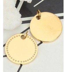 Pendentif pastille martelée