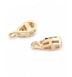 Pendentif petite goutte avec 11 zircons multicolores