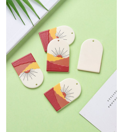 Pendentif en acrylique - coucher de soleil